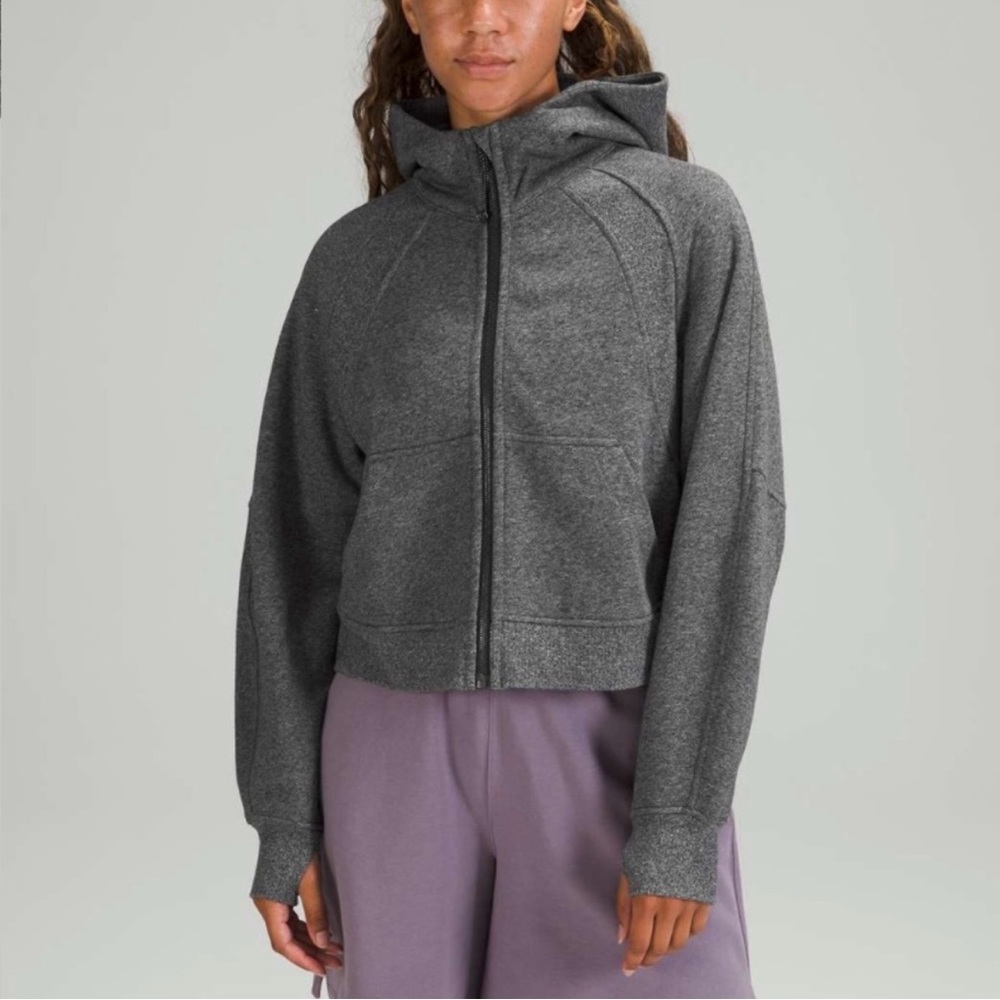 Lululemon oversized scuba full zip heathered speckled black XS/S